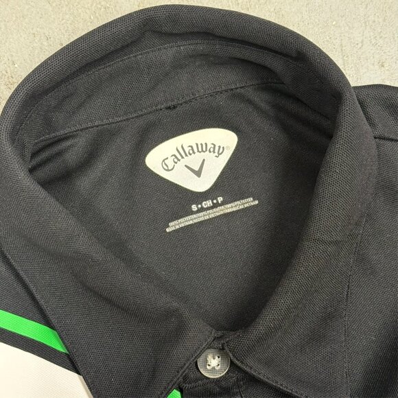 Callaway Golf Shirt Short Sleeve Polo Black Stripe Small - Picture 5 of 7